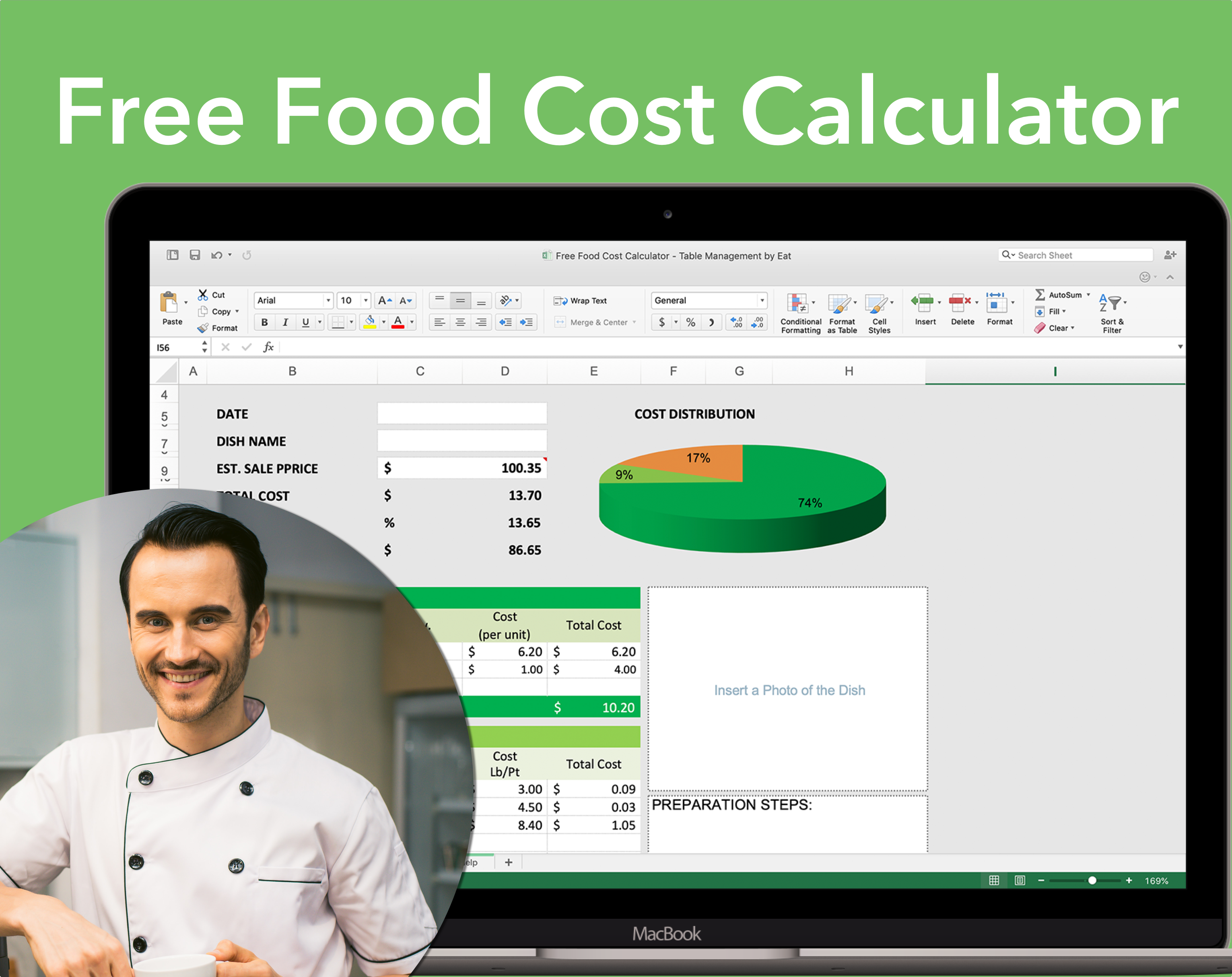 food cost calculator excel free download